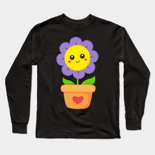 Potted Flower for Kids Long Sleeve T-Shirt